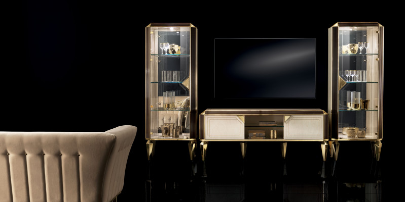 Unité murale Ensemble de vitrines Vitrine Commode Salle de séjour Meubles Ameublement Ensemble Suite