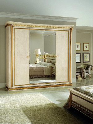 Armoire à vêtements de designer Arredoclassic à finition brillante Meubles de chambre à coucher.