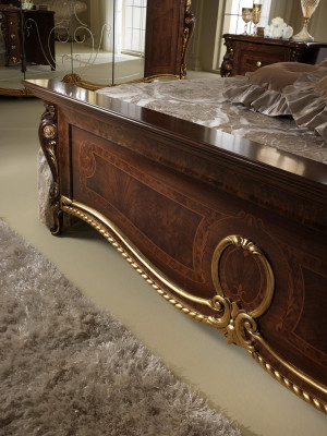 Ensemble de chambre classique avec lit 2x, table de chevet, mobilier de luxe avec lits en bois 3 pièces neuf