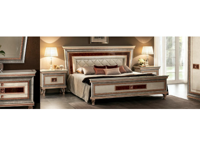 Meuble de chambre de luxe Lit 2x Table de chevet Ensemble Lits Hôtel Arredoclassic 3 pièces.