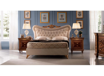 Lit + 2 x Tables de chevet Ensembles de chambre à coucher Lits doubles Baroque Art Nouveau