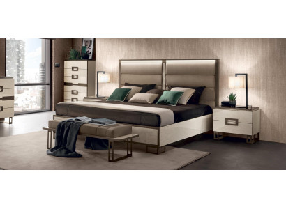 Lit 2x Table de chevet 3 pièces. Ensemble chambre Design Lits Luxueux Modernes Nouveaux Meubles