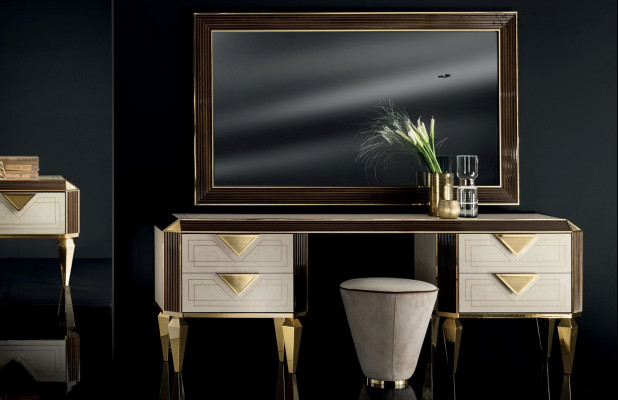 Coiffeuse Miroir + Tabouret Coiffeuse Coiffeuse Cosmétique arredoclassic