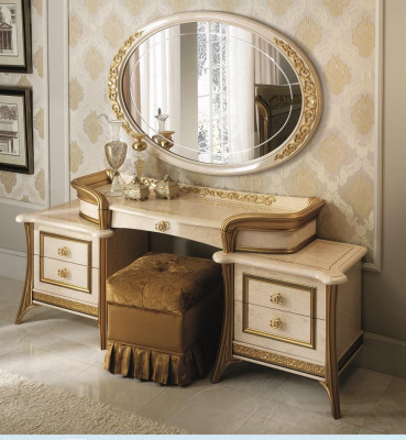 Coiffeuse avec miroir Luxe Console Coiffeuse Table de chambre Baroque Rococo