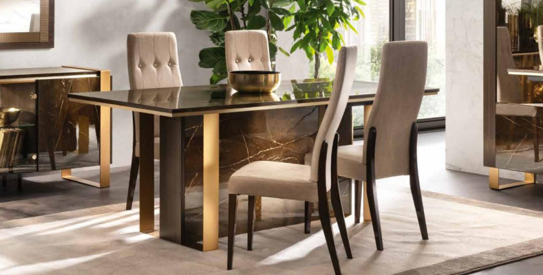 Table de salle à manger moderne + ensemble de 6 chaises de style italien