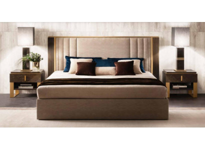 Lit 2x Table de chevet 3 pcs Ensemble de chambre à coucher Design Moderne Luxe Italien