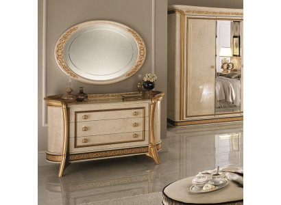 Miroir Commode Armoire Commodes Ensembles Chambre Bois Style Classique 2 pièces.