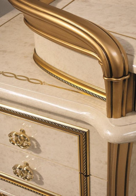 Miroir Commode Armoire Commodes Ensembles Chambre Bois Style Classique 2 pièces.