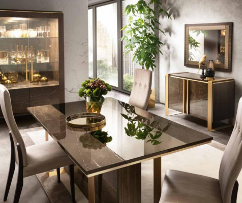 Table à manger Salle à manger Ensemble Ensemble de salle à manger Classique Table 5 pièces Ensemble Chaise 4x Chaises