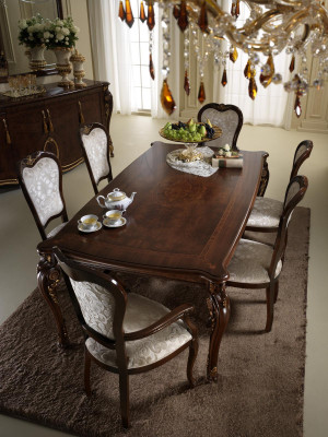 Table à manger Salle à manger Tables Table en bois Style Art Nouveau Style Antique Italie 200cm