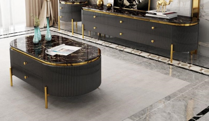 Ensemble de meubles de salon buffet de salon design table basse table d'appoint 3 pièces.