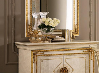 Miroir Commode Armoire Commodes Enfilade Ensemble de chambre Bois Style classique