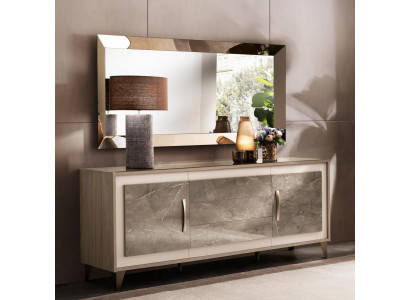 Buffet Bahut Commode Miroir 2 pièces Commodes Meubles en bois Bahut arredoclassic