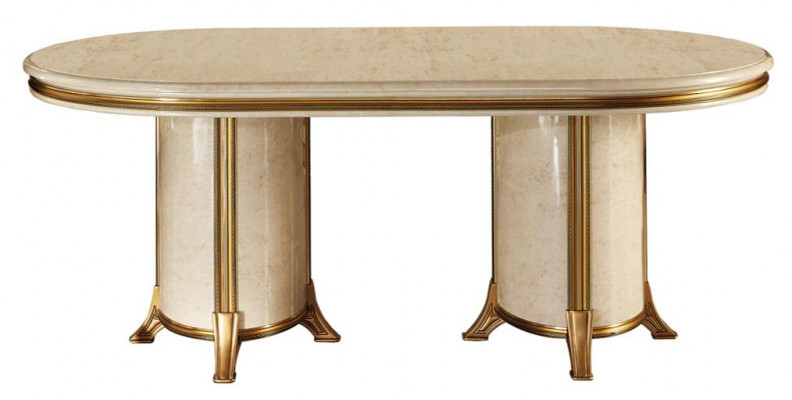 Salle à manger Salon Classique Beige arredoclassic Table à manger Table de design Bois