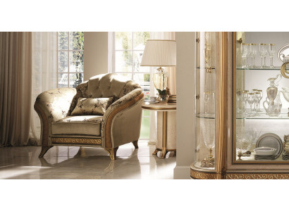 Salon Fauteuil de luxe Hôtel Rembourrage Classique 1 Place Beige arredoclassic