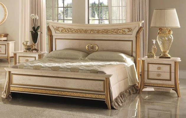Design de lit Lit double de luxe Lits d'hôtel Chambre à coucher 180x200 Meubles arredoclassic