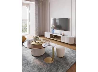 Table basse Buffet 2pcs Led Salon Meubles Éclairés Table
