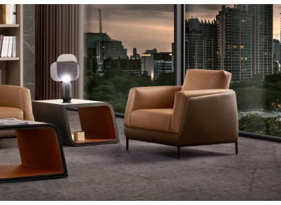 Fauteuil en cuir TV canapé 1 place canapé relax de luxe tapisserie de coussin