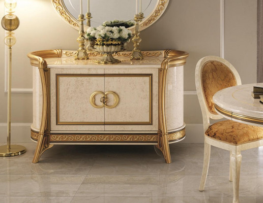 Meubles de style baroque Armoire Commode Beige Luxe Bois Mobilier Italien neuf