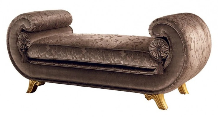 Salle de séjour Salon Mobilier Design Classique Canapé Marron Textile Chaise Longue neuf