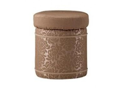 Tabouret Tabouret rembourré Étagère à pied Meubles Salon Bancs Siège Textile Marron Design