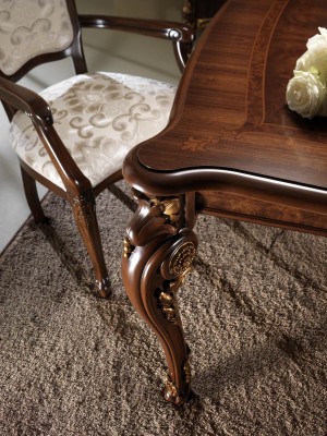 Classique 1 chaise Designer Mobilier de salle à manger italien en bois Baroque