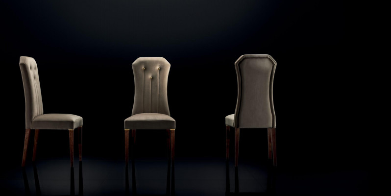 Fauteuil Chaise 1x Salle à manger TV Salon Siège Textile Chaise rembourrée arredoclassic