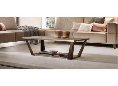 Table basse Table Rembourrage Design Table en verre Table d'appoint Bois Canapé Canapé Brun Tables