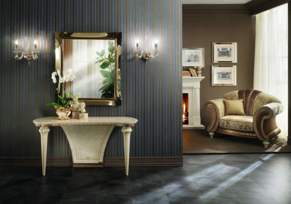 Miroir classique à paroi miroir Cadre de bois réel Luxe nouveau Baroque arredoclassic.