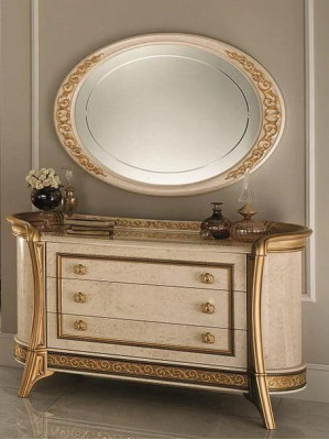 Miroir design Miroir mural Cadre en bois Miroir suspendu Meubles italiens de luxe