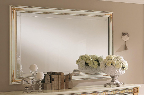 Miroir mural de designer classique R Baroque Rococo 175x114cm Cadre en bois nouveau