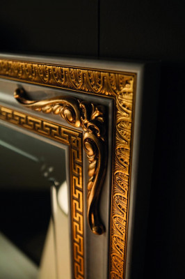 Classique miroir mural en cadre de bois meuble miroir Or 170x110 cadre en bois mural