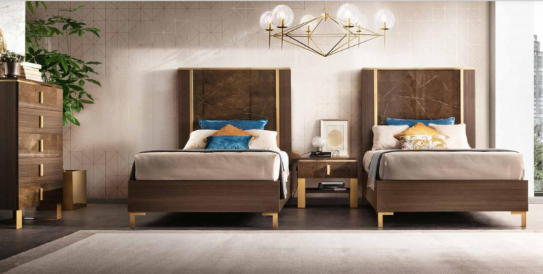 Chambre Lit de luxe en bois 120x200cm Lit royal Lit de luxe nouveau