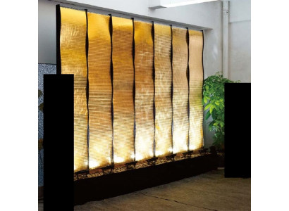 Mur d'eau décoration xxl en acier inoxydable séparation sur mesure Mur d'eau LED