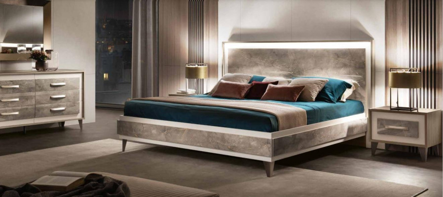 Conception de rembourrage de lit Lits de luxe doubles de l'hôtel Chambre de sommeil de mariage arredoclassic