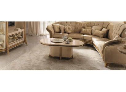 Meubles en bois italiens de style baroque de luxe Marron Table basse Table de salon neuve