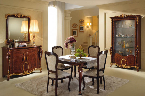 Classique 4 chaises Chaises de designer Ensemble en bois Salle à manger italienne