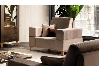 Design Fauteuil de luxe Chaise Canapé 1 place Salon TV Chaise Longue Canapé arredoclassic