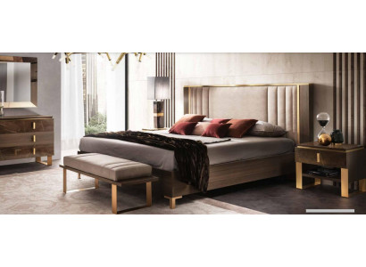 Chambre de luxe Lit Lit double Moderne Bois Rembourrage en cuir Lits