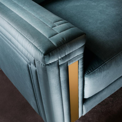 Fauteuil Club Lounge Design Chaise Lehn Canapé TV Bleu arredoclassic