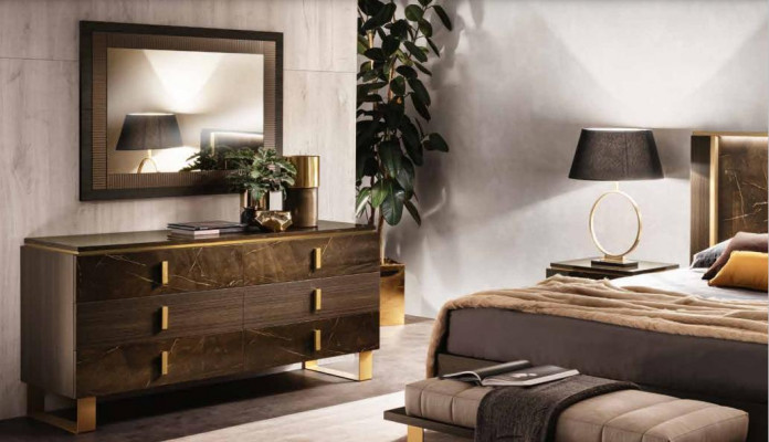 Consoles Tables Commode avec Miroir Ensemble de meubles de luxe Console 2pcs. Fabriqué