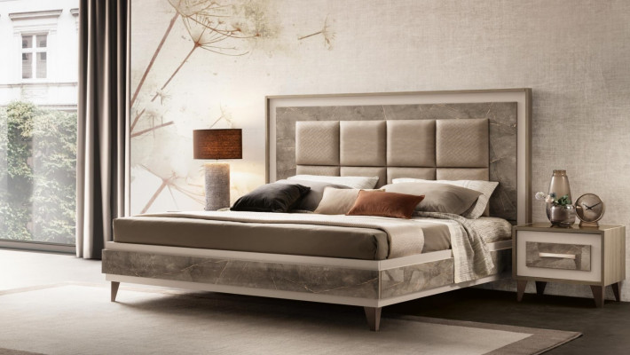 Rembourrage de lit de luxe Double Hôtel Lits 180x200 avant salle de couchage arredoclassic