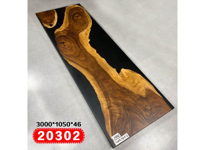 Table de salle à manger en résine époxy bois massif mobilier solide en cascade moulée en résine époxy