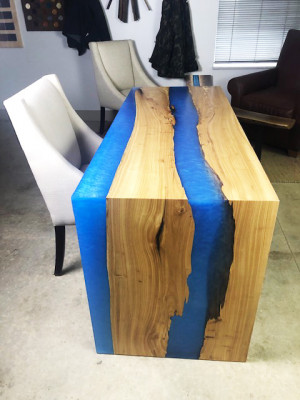 Table à manger Table de cuisine Table de cuisine Tables modernes Cascade rivière Mobilier en résine époxy nouveau