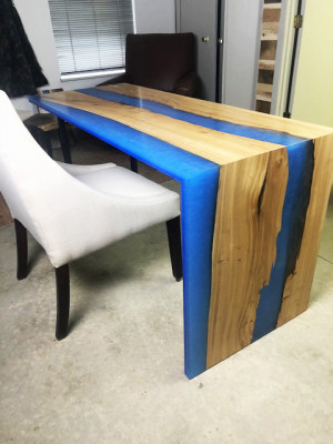 Table à manger Table de cuisine Table de cuisine Tables modernes Cascade rivière Mobilier en résine époxy nouveau
