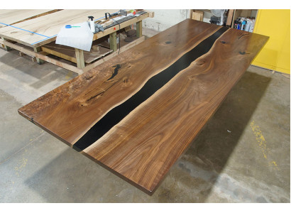 Table à manger Tables époxy résine massif Meubles époxy Table en cascade Bois véritable