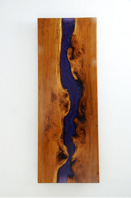 Table Table à manger Tables résine époxy Bois massif design Meubles 250x90 neuf