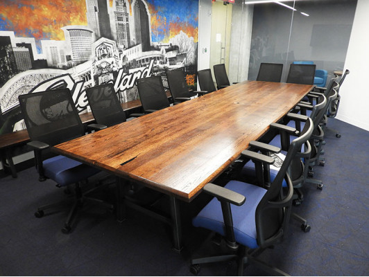 Table de réunion en bois massif, tables de mobilier solide en bois véritable Table de salle à manger