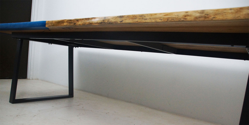 Table à manger Table de rivière Table en bois massif Rivière Table en résine époxy 260x100 Massif