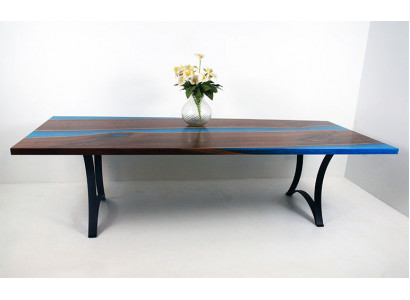 Tables modernes Table de salle à manger Table de design marin Résine Rivière Meubles 220x90 Epoxy Océan